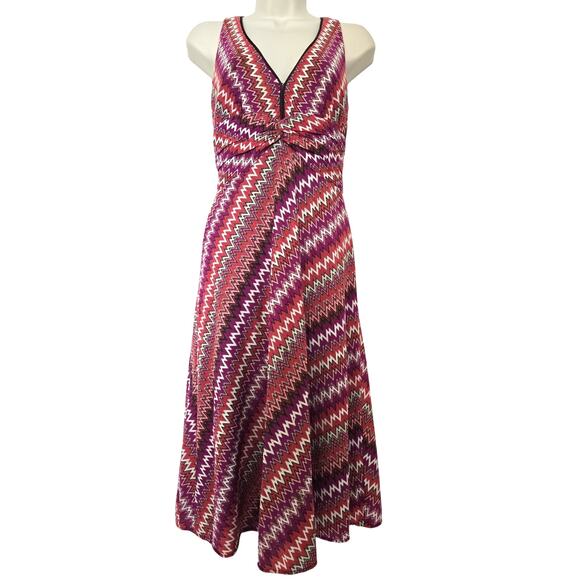 Kay Unger Dresses & Skirts - Vintage Kay Unger New York Pink Chevron Knit Midi Dress Size 2 Retro Y2K